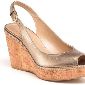 Stuart Weitzman Jean Slingback Cork Wedges